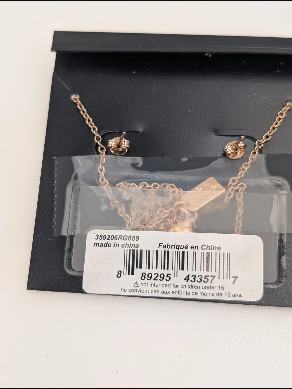 Coach Rose Gold Floral Crystal Necklace and Studs Set